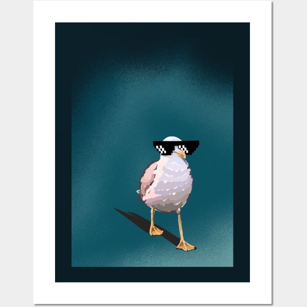 like a boss. seagull in pixel sunglasses Wall Art by barbasantara